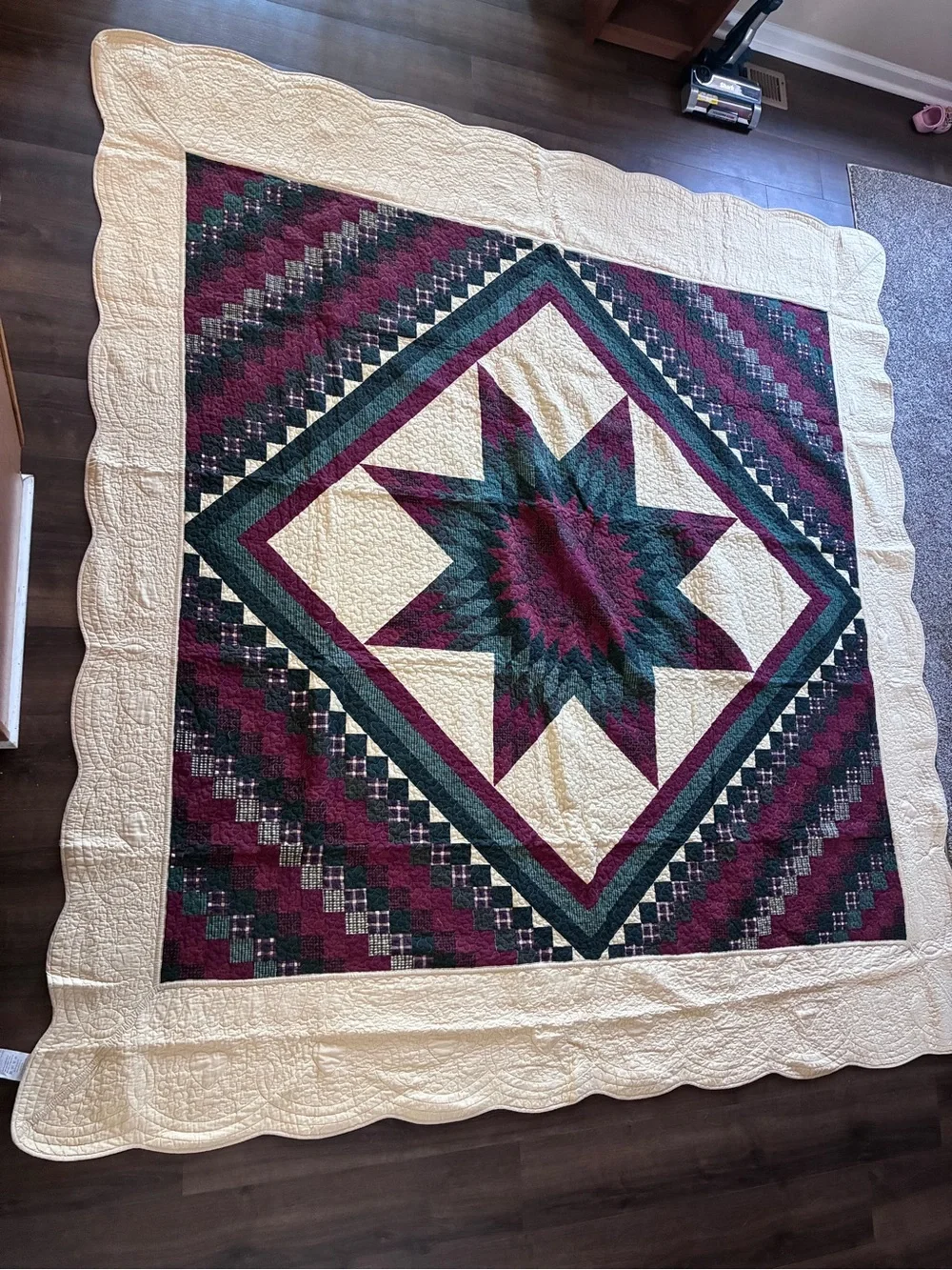 King Patchwork Quilt & Sham Rustic Star 105x95